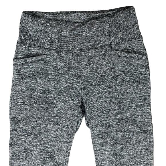Athleta Black Gray Herringbone Metro Legging Skinny Stretch Pants size M Pockets - Picture 4 of 9